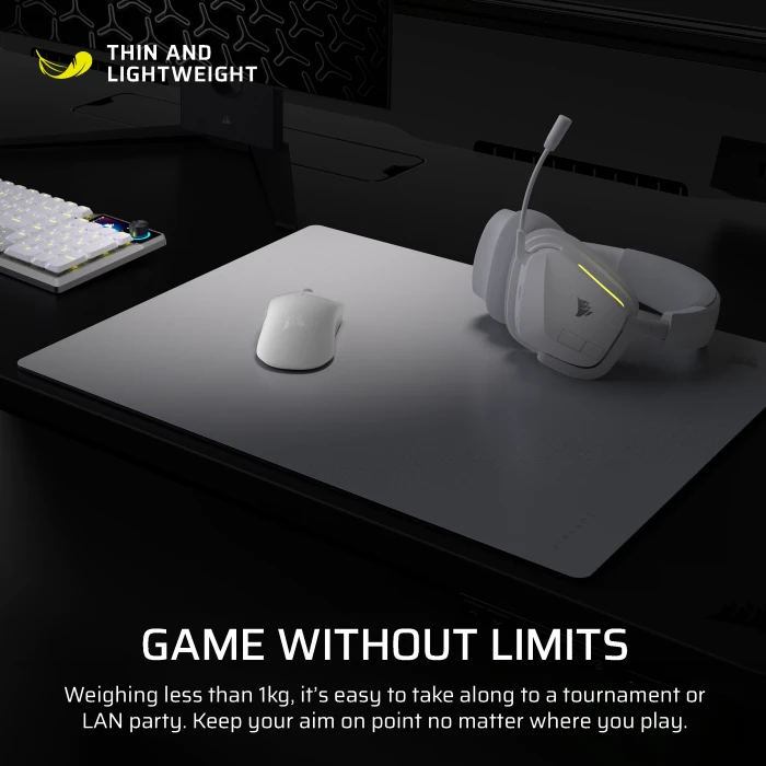 Corsair MM Glass Precision Gaming Mouse Pad - Large 450x400mm, grau
