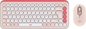 Logitech POP Icon Combo, Rose & Off-White, Logi Bolt, USB/Bluetooth, DE