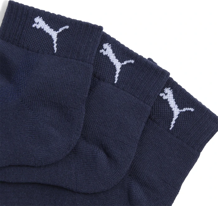 Puma Cushioned Quarter Socken navy, 3 Paare