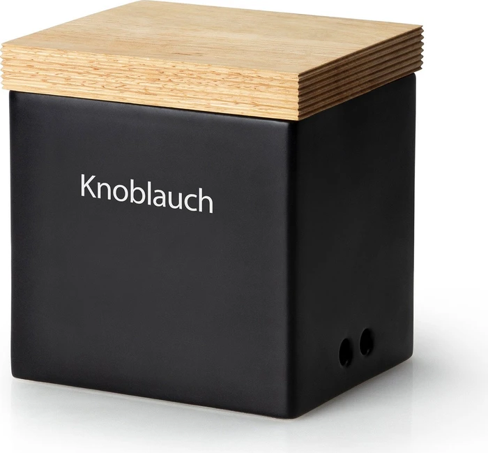 Continenta Vorratsdose mit Holzdeckel matt schwarz