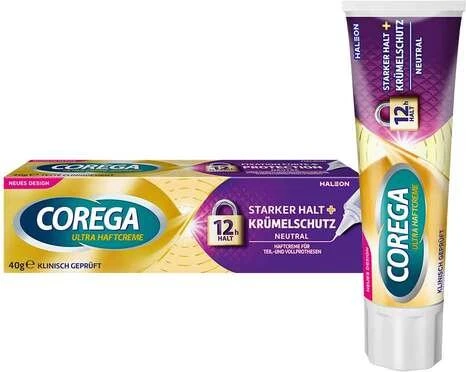 Corega Haftcreme Starker Halt + Krümelschutz, 40g