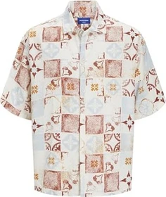 Jack & Jones Wide Fit Hemd kurzarm cloud dancer (Herren)