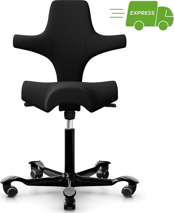 HAG Capisco 8106 Xtreme Sattelstuhl, 150mm Gasdruckdämpfer, schwarz, Gestell schwarz
