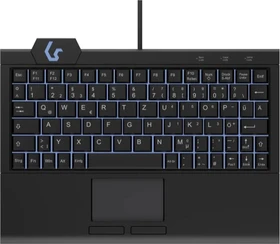 KeySonic KSK-3210ELU Super-Mini-USB Tastatur, schwarz, LEDs weiß, USB, UK