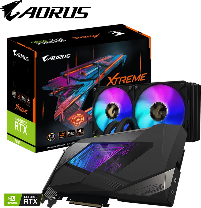 GIGABYTE AORUS GeForce RTX 3090 Xtreme Waterforce 24G, 24GB GDDR6X, 3x HDMI, 3x DP
