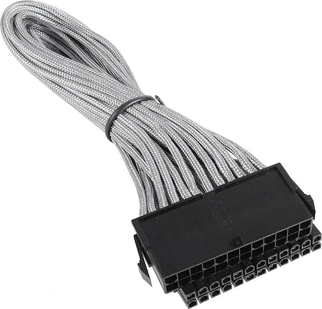 BitFenix Alchemy 24-Pin ATX Verlängerung 30cm, sleeved silber