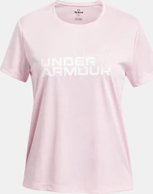 Under Armour Tech Twist Wordmark Logo Funktionsshirt kurzarm prime pink/white (Junior)
