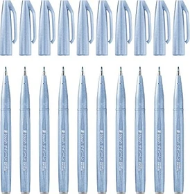 Pentel Brush Sign Pen SES15C blaugrau, 10er-Pack
