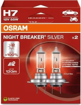 Osram Night Breaker Silver H7 55W, 1er-Pack Faltschachtel