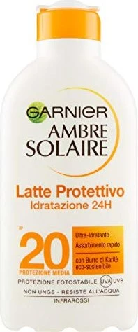 Garnier Ambre Solaire feuchtigkeitsspendende Sonnenmilch LSF20, 200ml