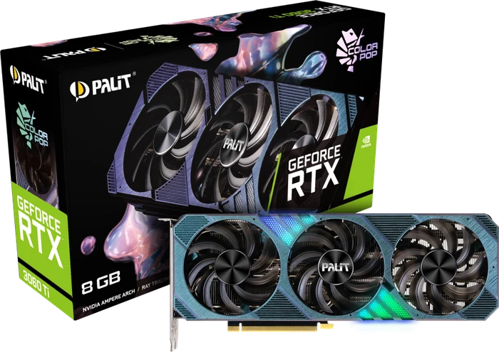 Palit GeForce RTX 3060 Ti ColorPOP (LHR), 8GB GDDR6, HDMI, 3x DP