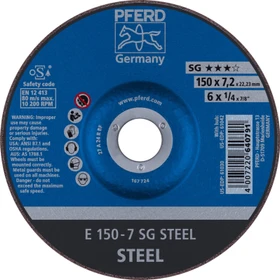 Pferd E 150-7 SG STEEL Schleifscheibe, 150x7.2x22.23mm, 10 Stück