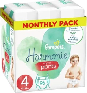 Pampers Harmonie pants Gr.4 Einwegwindel, 9-15kg, 96 Stück
