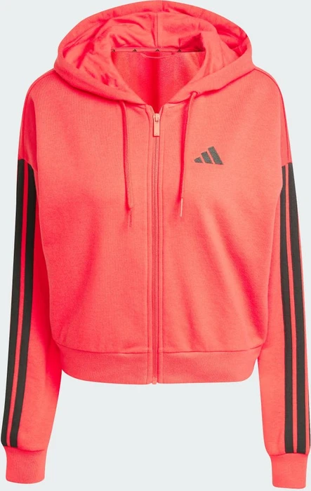 adidas Essentials 3-Streifen French Terry Hoodie pure ruby/black (Damen)