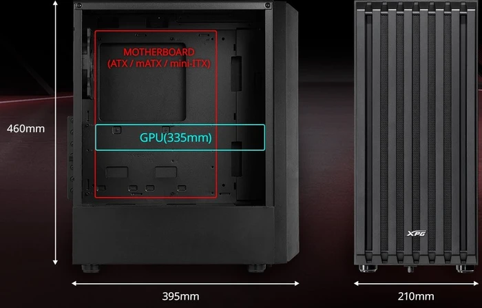 ADATA XPG Valor Storm, schwarz, Glasfenster