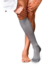 Falke No. 9 Pure Fil d'Écosse Socken light greymel. (Herren)