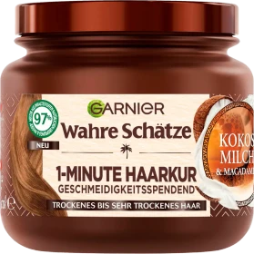 Garnier Wahre Schätze 1-Minute Haarkur Kokosmilch & Macadamiaöl, 340ml