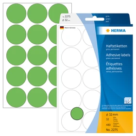 Herma Markierungspunkte 32mm grün, 32 Blatt