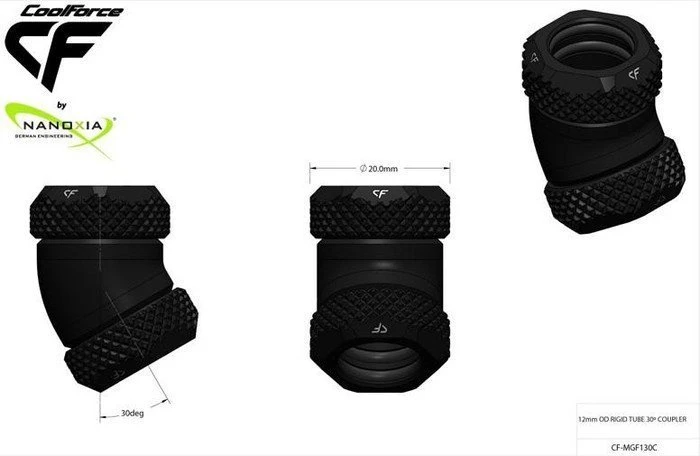 Nanoxia CF1 30° Hard Tube Adapter 12mm
