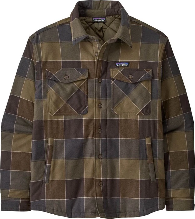 Patagonia Lightweight Insulated Fjord Flannel Hemd langarm snow owl: basin green (Herren)