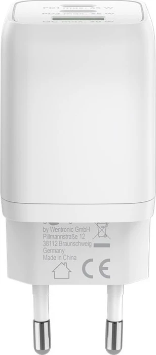 Wentronic Goobay USB-C PD GaN Multiport-Schnellladegerät Nano 65W weiß