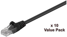 MicroConnect Patchkabel, Cat5e, U/UTP, RJ-45/RJ-45, 7m, schwarz, 10er-Pack
