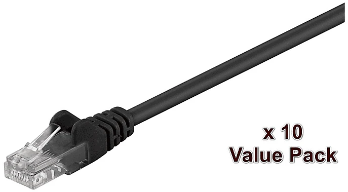 MicroConnect Patchkabel, Cat5e, U/UTP, RJ-45/RJ-45, 7m, schwarz, 10er-Pack
