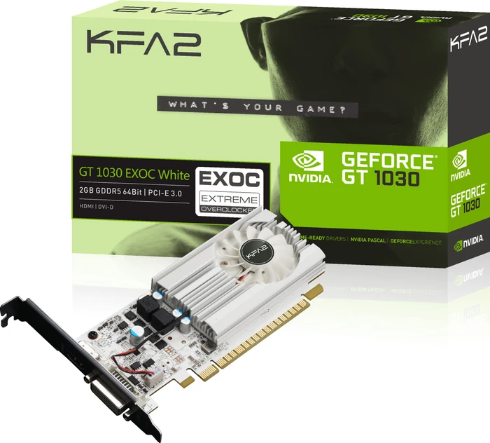 KFA2 GeForce GT 1030 EXOC White, 2GB GDDR5, DVI, HDMI