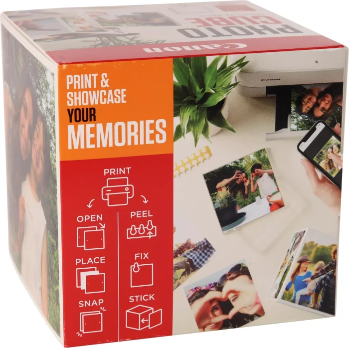 Canon Plus Glossy II PP-201 Photo Cube orange Fotopapier hochglänzend weiß, 13x13cm, 265g/m², 40 Blatt