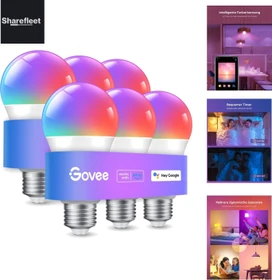 Govee RGBWW Smart LED Bulb E27 9W, 6 Stück
