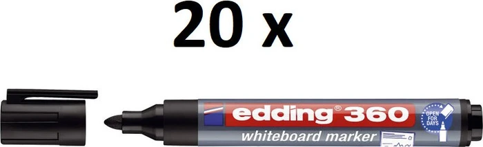 edding 360 Whiteboardmarker schwarz, 20er-Pack