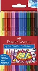 Faber-Castell Grip Filzstift sortiert, 10er-Set, Etui