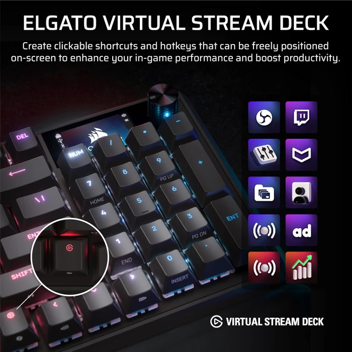 Corsair Vanguard 96, schwarz, LEDs RGB, MLX Plasma, USB, DE