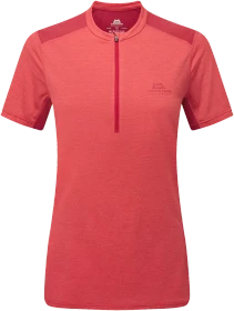 Mountain Equipment Nava Zip Funktionsshirt kurzarm hibiscus/capsicum (Damen)