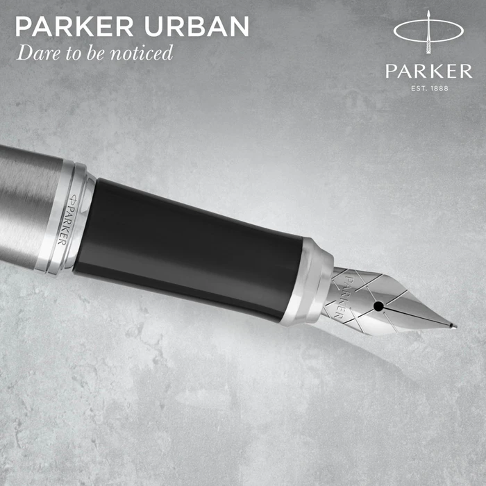 Parker Urban metro metallic/chrome trim, rechte Hand, mittel, Geschenkbox