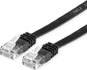 Value Flach-Patchkabel, Cat6, U/UTP, RJ-45/RJ-45, 2m, schwarz