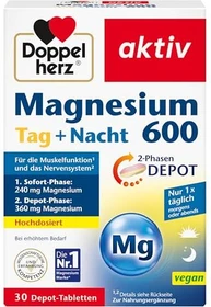 Doppelherz aktiv Magnesium 600 Tag + Nacht Tabletten, 30 Stück