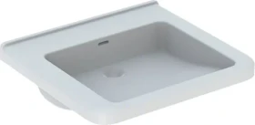 Geberit Renova Comfort Square Waschtisch barrierefrei 60cm, ohne Hahnloch, mit Überlauf, weiß