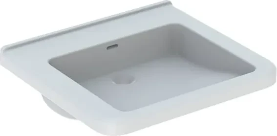 Geberit Renova Comfort Square Waschtisch barrierefrei 60cm, ohne Hahnloch, mit Überlauf, weiß