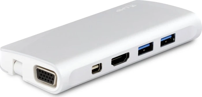 LMP USB-C Travel Dock, 9-Port, USB-C 3.0 [Stecker], silber