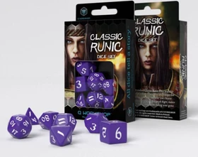 Q-Workshop Würfelset Classic Runic - purple & white