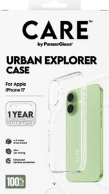 PanzerGlass Care Flagship Case Transparent Urban Explorer w. Clear Frame für Apple iPhone 17