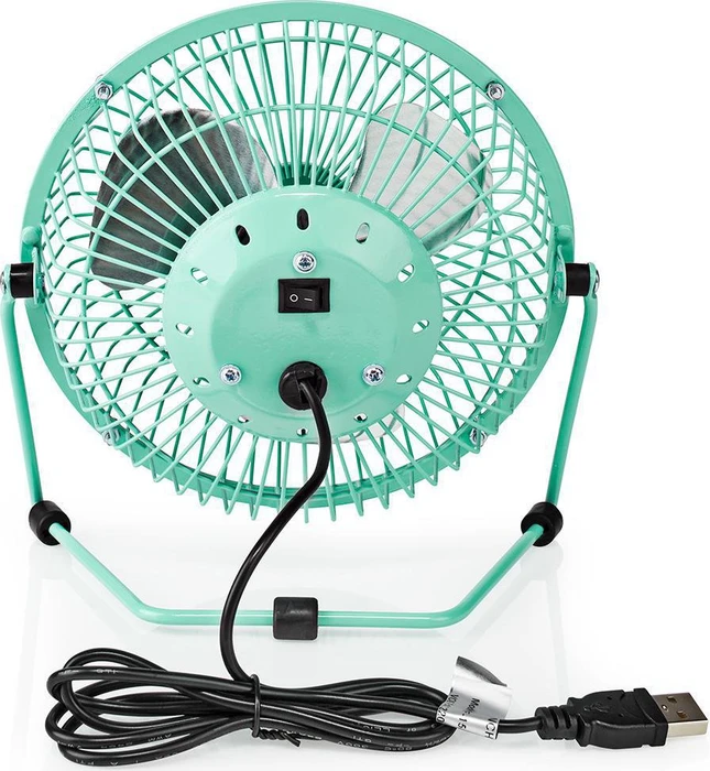Nedis FNDK1TQ15 USB Mini Tischventilator aus Metall 15cm türkis
