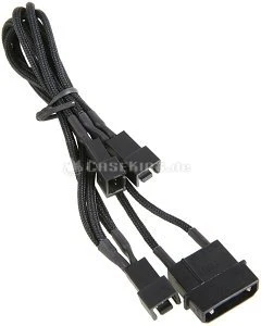 BitFenix Molex auf 3-Pin Adapter, sleeved, 20cm, schwarz