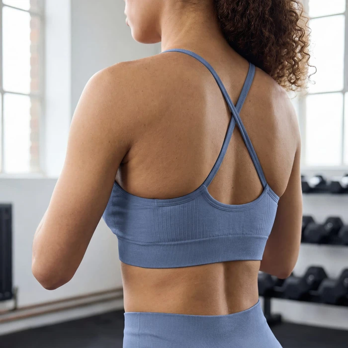 adidas Workout Essentials Knit Light Support Sport-BH preloved ink (Damen)
