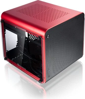 Raijintek Metis Evo TGS, rot/schwarz, Glasfenster, Mini-ITX