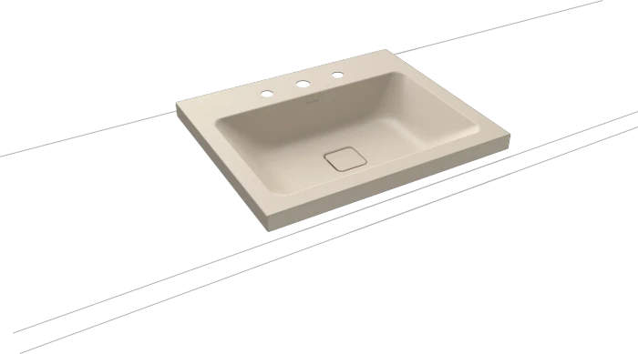 Kaldewei Cono 3083 Aufsatzwaschtisch 60x50x4cm, Perl-Effekt, warm beige 20