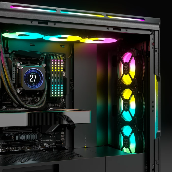 Corsair iCue 5000T RGB TG, schwarz, Glasfenster