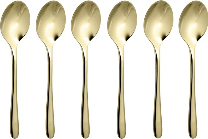 Sambonet Taste Edelstahl PVD Mokkalöffel gold, 6 Stück