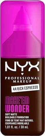 NYX Make 'EM Wonder Soft Matte Foundation 44 rich espresso, 30ml